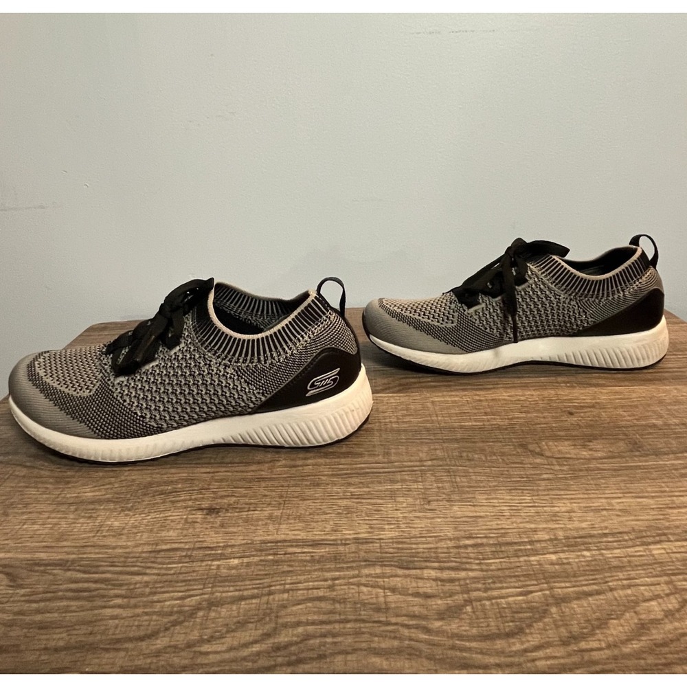 Skechers Bobs Sport Squad Alpha Dog Shoes Women's 6.5 Blk/Gray SN 32512 Sneakers